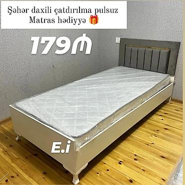 yataq otaqı: Tək nəfərlik çarpayı dəsti - Material: ağ rəngdə korpus, yumşaq — 1