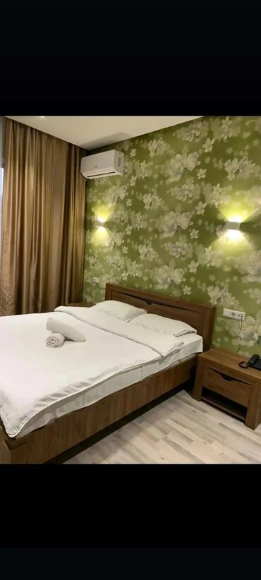 ош квартира берилет суточный западный: 1 комната, Душевая кабина, Постельное белье, Кондиционер