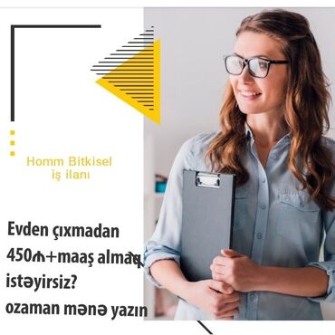 Satış: Homm Bitkisel – iş imkanı - Evdən çıxmadan işləmək fürsəti - Aylıq