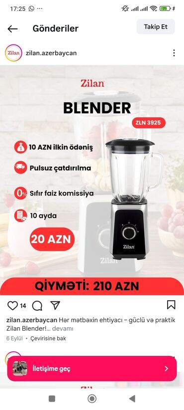 İçkilər üçün digər texnika: Şüşə kokelteyl aparatı 2 sürət, buzqırma özelliyi Bakıda satışı 210
