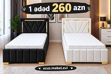 Tək nəfərlik modern çarpayı modeli - Rəng seçimləri: qara və ağ -