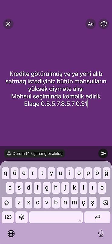 Kreditə götürülmüş və ya yeni alıb satmaq istədiyiniz bütün lalafo.az -da Kreditə götürülmüş və ya yeni alıb satmaq istədiyiniz bütün