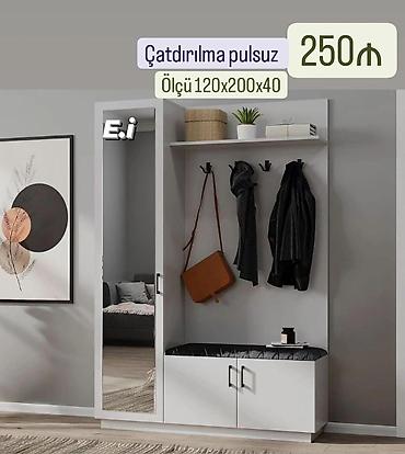 kicik skaf: Yeni, 2 qapılı, Güzgülü, Ağ, Açılan, Düz dolab — 1