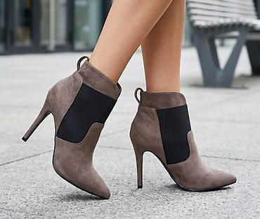 kamen za pete: Damske gležnjače sa štiklom – elegantan model - Materijal: mekana — 1