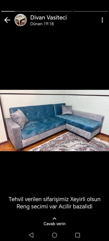 Divanlar: Künc divan, Yeni, Açılan, Bazalı, Parça, Ödənişli çatdırılma — 4