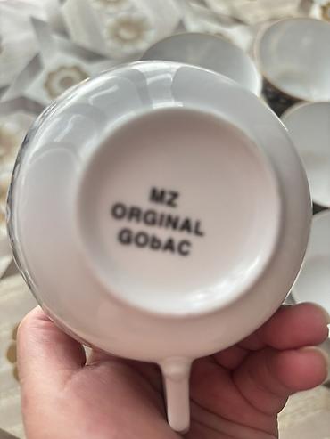 cay: Çay dəsti, rəng - Göy, Farfor, 6 nəfərlik — 3