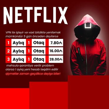 Başqa xidmətlər: Netflix - Tabi ve dahası Film Platform hesabları üçün doğru yerdesen