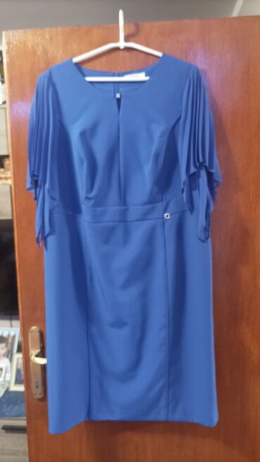 Dresses: 3XL (EU 46), color - Blue, Cocktail, Short sleeves