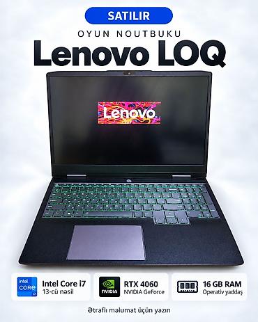 panel cit: Lenovo LOQ oyun noutbuku - Prosessor: Intel Core i7, 13-cü nəsil - — 1