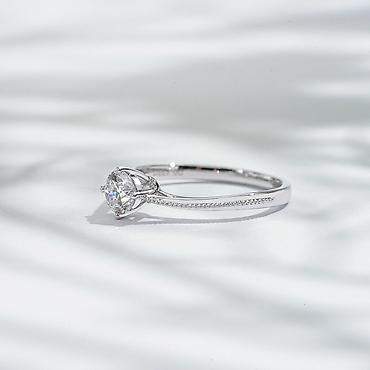 Үлпөт көйнөктөрү жана аксессуарлар: 💍 Кольцо из белого золота 750 пробы с лабораторным бриллиантом • — 3