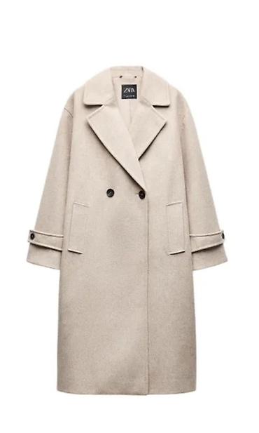тренч zara: Пальто, Классика, Осень-весна, По колено, Двубортная модель, S — 1