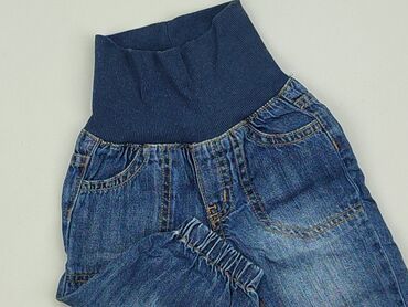 jeansy z dziurami i wysokim stanem: Джинсові штани, H&M, 0-3 міс., стан - Дуже гарний