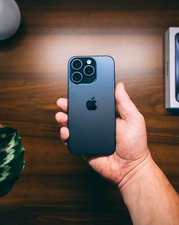 компьютер lg: IPhone 15 Pro, Б/у, 128 ГБ, Blue Titanium, Защитное стекло, Чехол