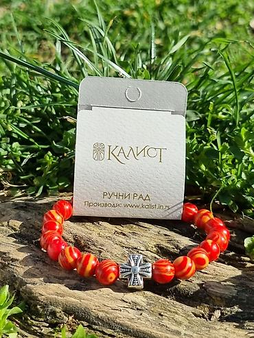 Narukvice: Kalist ručno rađene kamene brojanice od crvenog ahata, sa blagoslovom — 6