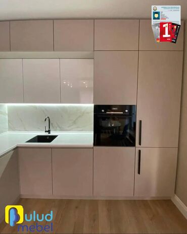 Sifarişlə mətbəx mebeli: Sifarişlə mətbəx dəsti, Özü çəkən petlələr, Şüşə, Kredit var, Pulsuz çatdırılma, Rayonlara çatdırılma, Ünvandan götürmə — 4