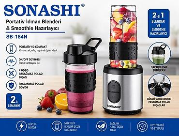 Blenderlər: Kokteyl aparatı SONASHI SB-184N – Portativ Blender və Smoothie — 1