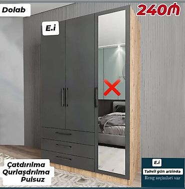 dəhliz asılqanı: Dolab – müasir dizaynlı, geniş tutumlu - Ön hissə: 2 qapılı bölmə + — 1