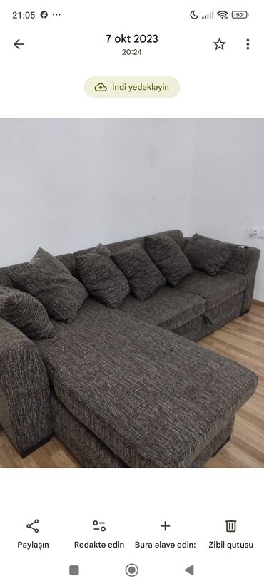 Qida məhsulları: Künc divan, Açılan, Parça