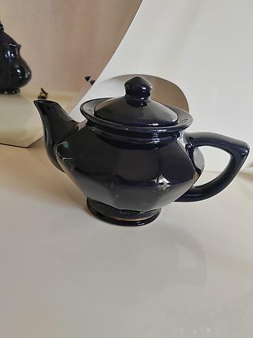 cayniklər: Qaranlıq göy rəngdə keramik çaydan - Material: şirli keramika - Rəng — 3