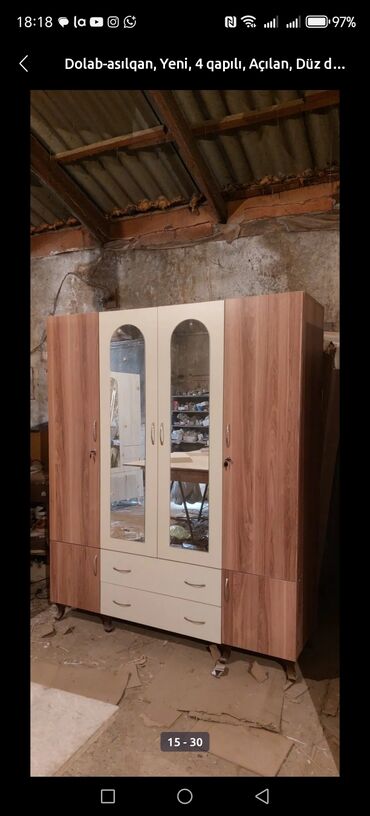 Dolablar: Yeni, Açılan, 4 qapılı Düz dolab, Dolab-asılqan — 16