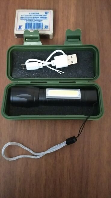 led fener: LED cib fənəri USB ilə zaryadka olunur bokovoy işığı da var 500metrəyə
