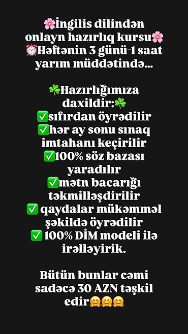 Xarici dil kursu, İngilis dili, Abituriyentlər üçün lalafo.az -da Xarici dil kursu, İngilis dili, Abituriyentlər üçün