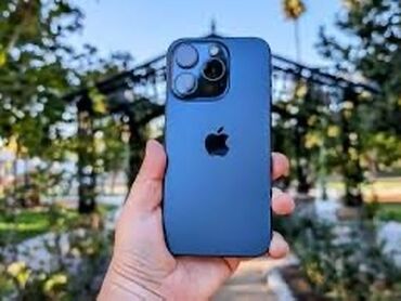 Apple iPhone: IPhone 15 Pro, 128 GB, Blue Titanium, Simsiz şarj, Face ID, Sənədlərlə