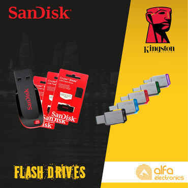 flashkart qiymetleri: Orijinal Sandisk və Kingstone fləş kartları. Sandisk və Kingstone