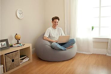 pleshteshn 4: Intex 68579 Надувное кресло 114х114х71см "Beanless Bag" серое, 100кг — 4