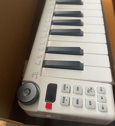 Klavişli alətlər: Kompakt MIDI klaviatura – 25 klavişli, ağ korpus bltuzla rahat qoşulur — 1