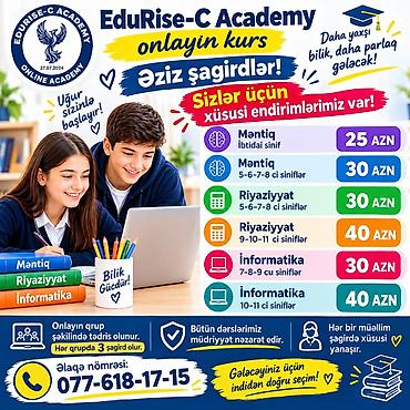 klas 6: EduRise-C Academy – onlayn kurs Fənlər və siniflər: - Məntiq (ibtidai — 1