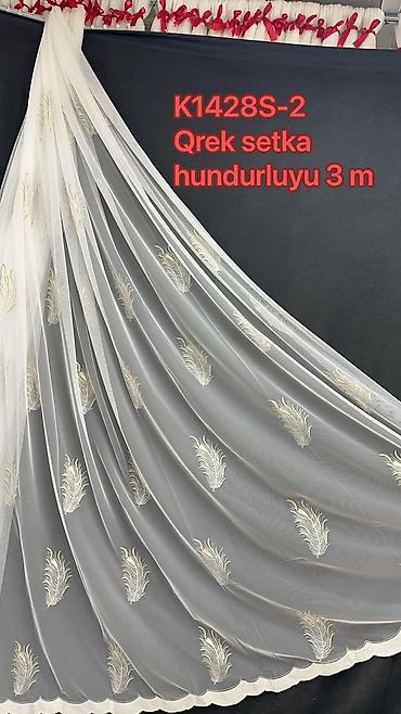 ipək parca: Tül pərdə – model 0093 seriyası - Material: incə, işıqlı tull (yarı — 6