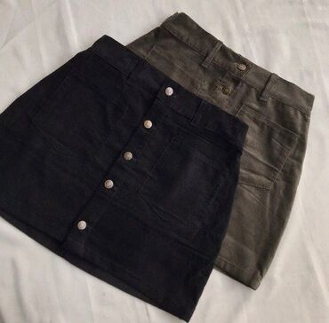 джинсовая юбка s: Юбка, Модель юбки: Карго, Мини, Джинс, По талии