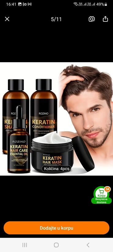 Nega kose: Set za negu kose marke Rozino, obogaćen keratinom, dizajniran za — 6