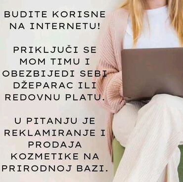 Tražim saradnike (slobodna radna mesta): Predstavnik prodaje. Bez vozila. Bez iskustva. Flexibilno radno vreme