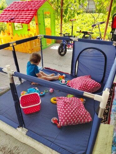 Игровые манежи: Детский игровой манеж + 20 шарики в подарок Размеры 126*126 - — 7