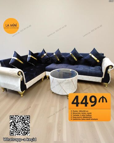 kunc divan metbex ucun: LA MINİ künc divan dəsti - Ölçülər: 280 x 200 sm - Mexanizm