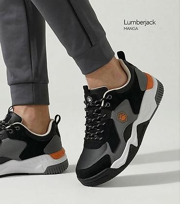 qara pencek: Lumberjack “Manga” kişi idman ayaqqabısı - Rəng: qara–boz, narıncı — 1