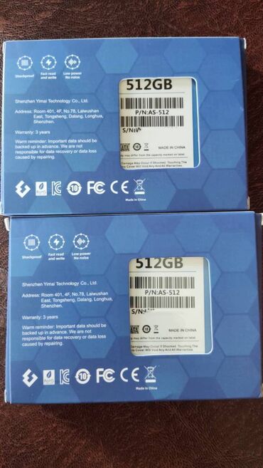 sərt disk: Daxili SSD disk 512 GB, 2.5", Yeni
