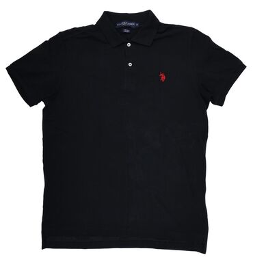 футболка atmosphere: Мужская футболка, M (EU 38), Us Polo Assn, Б/у, цвет - Черный, Платная доставка, Самовывоз