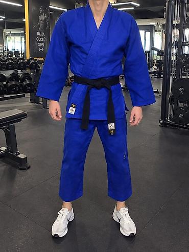 kişi geyimi: 🥋 mavi cüdo kimonosu + qara kəmər satılır 🔵 Keyfiyyətli və rahat cüdo — 1