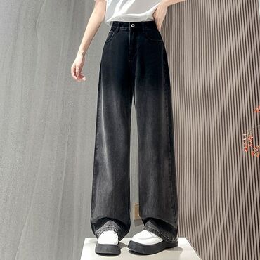 женские джинсы с высокой талией: Клеш, Высокая талия