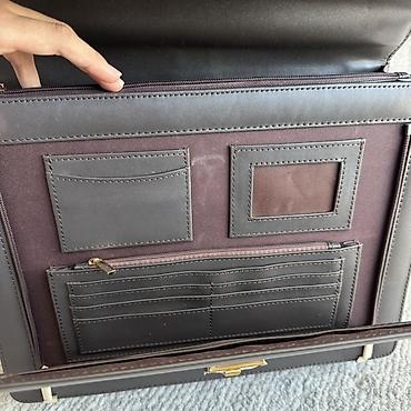 smart folio: Кожаный мужской портфель HUB с кодовым замком, темно‑коричневый в — 7