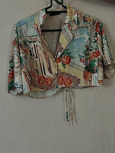 Şəxsi əşyalar: TRENDYOL QUZU MARKASI CROP - Retro üslubda rəngarəng akvarel naxışlı — 1