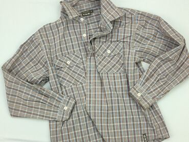 koszula w kratę i spódniczka: Shirt 4-5 years, condition - Very good, pattern - Cell, color - Brown