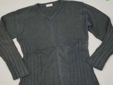 czarne t shirty w serek damskie: Sweter, L, stan - Dobry