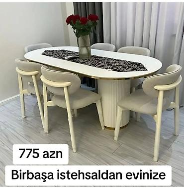 yolka qiymət: Qonaq otağı üçün, Yeni, Açılmayan, Oval masa, 6 stul — 1