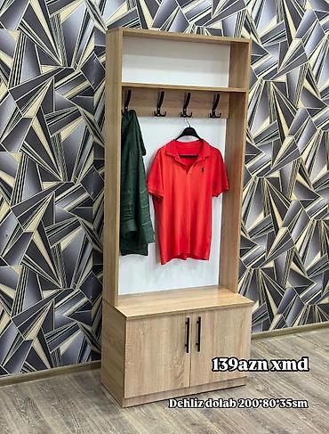 koridor ucun dolap: Dehliz dolabı – 200×80×35 sm - Material: ağac teksturalı LDF/MDF-lam — 1