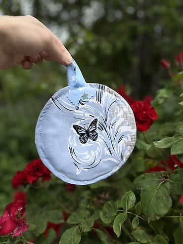 bamboo tekstil: Mətbəx üçün dairəvi tutacaqlar dəsti – parça pot-holder/əlcəklər - — 2