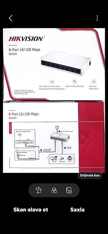 Hikvision 8-Port 10/100 Mbps Switch - 8 ədəd Fast Ethernet (10/100 lalafo.az -da Hikvision 8-Port 10/100 Mbps Switch - 8 ədəd Fast Ethernet (10/100